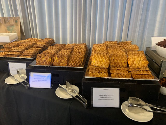 Photo of egg and cheese croissants at breakfast